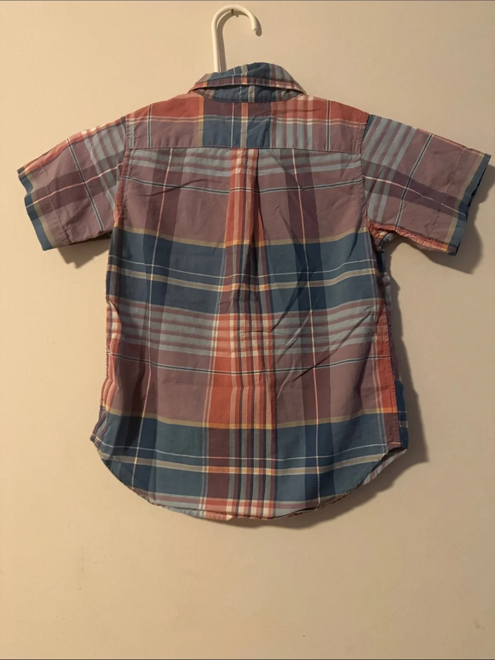 Ralph Lauren Short-Sleeve Plaid Button-Down Shirt - Blue & Red & Yellow